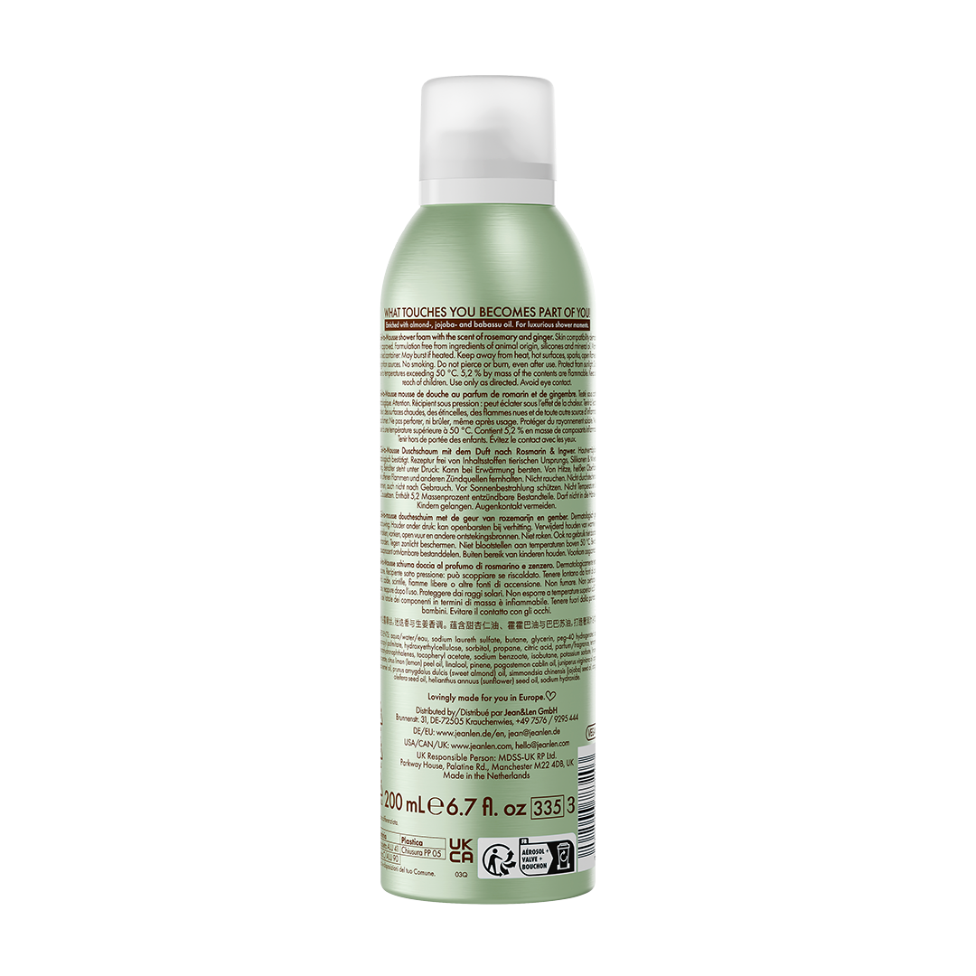 Jean&Len Shower Gel to Mousse Rosemary/Ginger, 200ml Moodshot 1 2