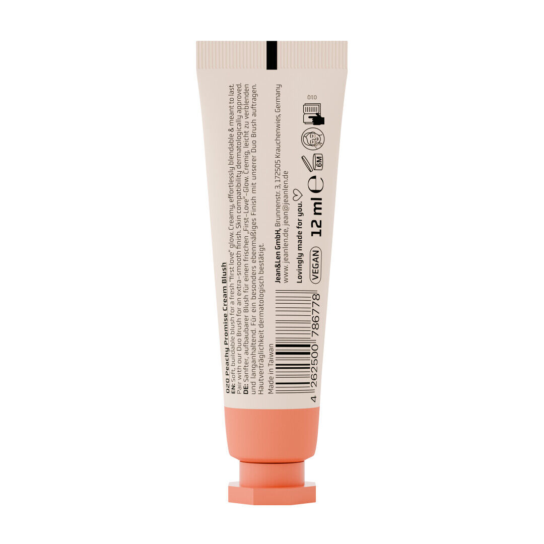 Jean&Len The First Crush Cream Blush 020 Peachy Promise, 12 ml Produktansicht Hinten